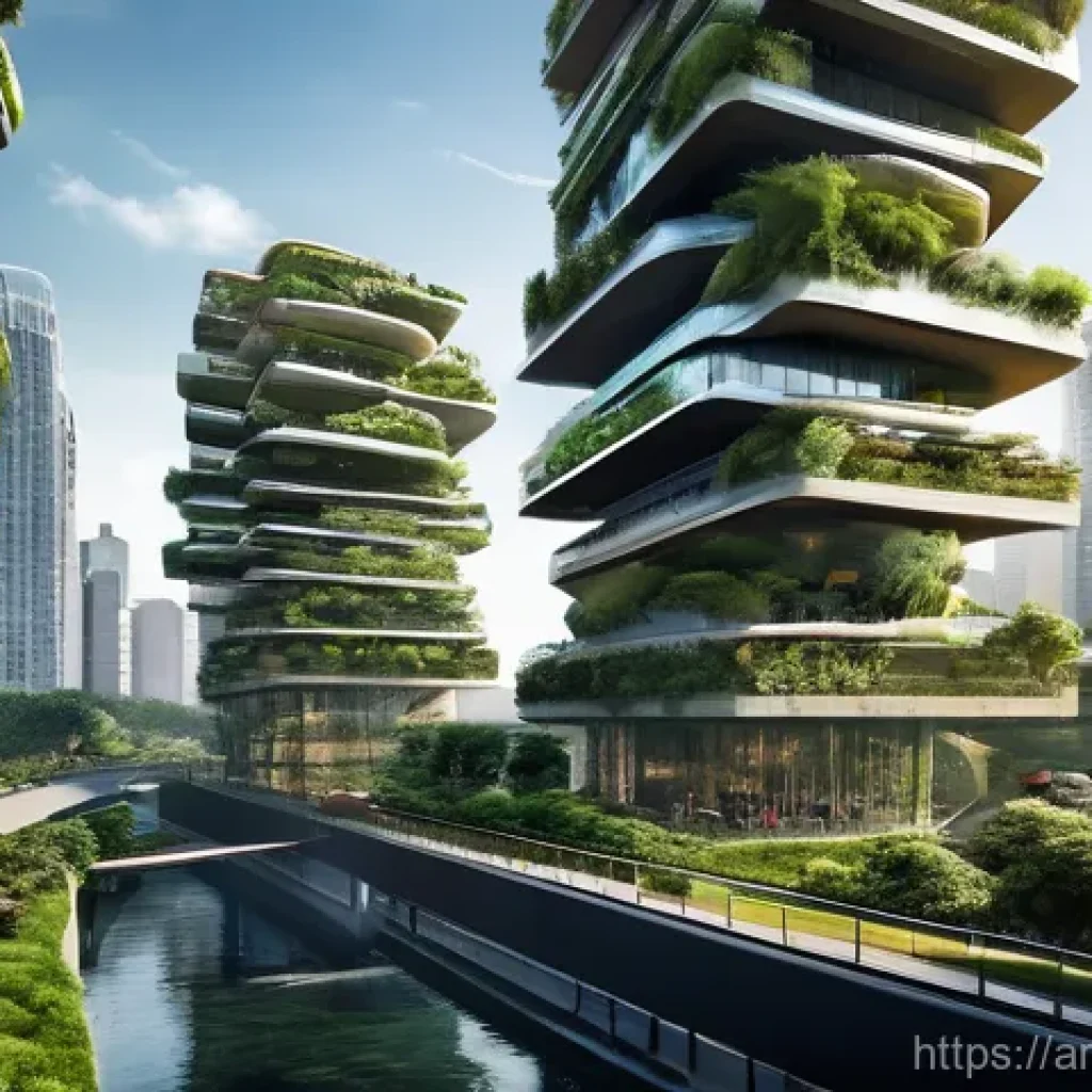 슈퍼트론 세계관 속 기술 및 메커니즘 - **Aesthetic:** Futuristic cityscape, Biophilic design, Urban harmony.
    **Prompt:** "A breathtakin...