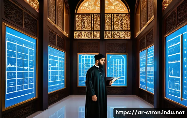 슈퍼트론과 관련된 현대 사회적 메시지 - A contemporary Arab scholar, dressed in a tasteful modern thobe or modest professional attire, metic...