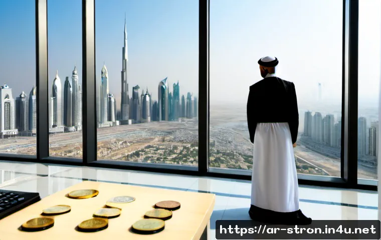 슈퍼트론의 경제적 영향력 분석 - Photorealistic economic impact concept: a sleek advanced humanoid service robot working beside Arab ...