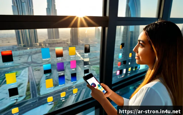 Home 13 슈퍼트론의 소셜미디어 바이럴 캠페인 사례 - Photorealistic social media viral campaign concept in a modern Dubai creative agency, diverse Arab m...